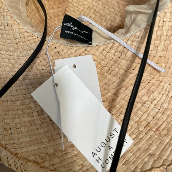 August Hats Grosgrain Ribbon Straw Hat Tan Black - Picture 5 of 5